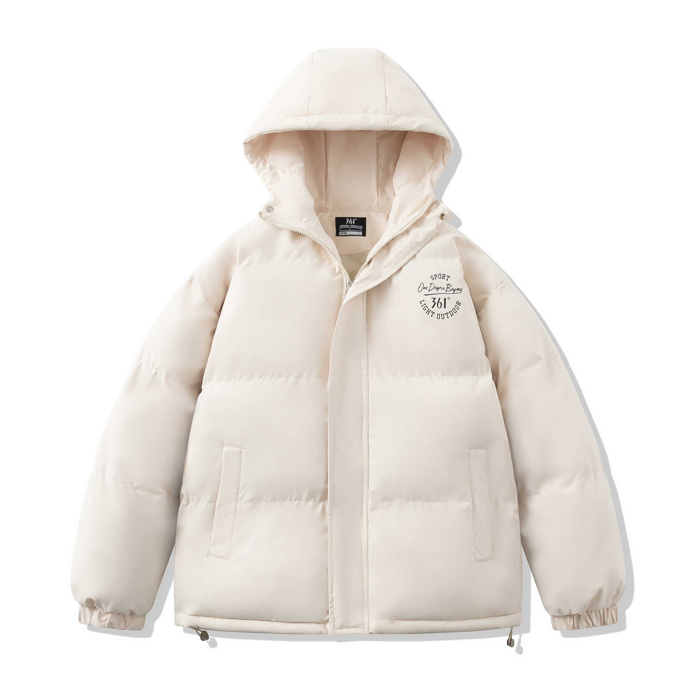 

Пуховик Unisex с капюшоном утепленный стеганый 361°, wool белый