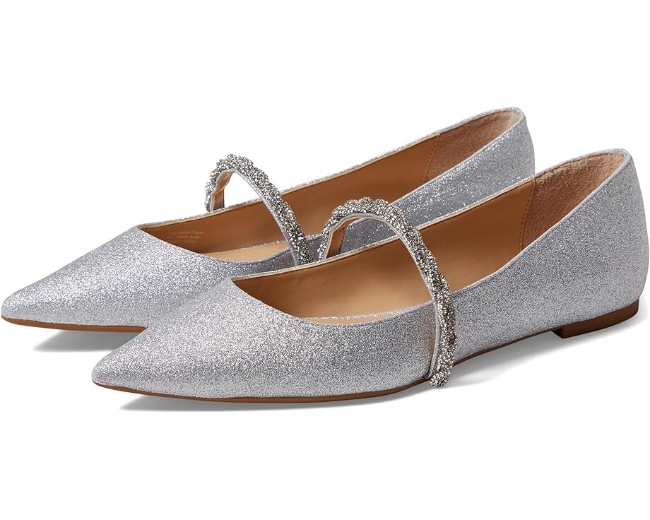 Туфли на плоской подошве Jewel Badgley Mischka Vana, серебряный