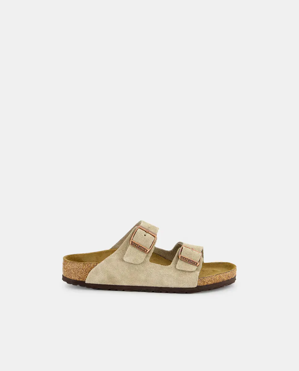 

Открытые сандалии для мальчиков Arizona из замши Birkenstock, цвет Topo