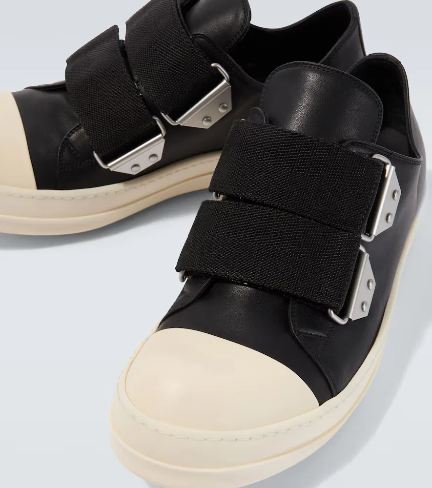 Кожаные кроссовки с низким ремешком Rick Owens, черный — фото 3