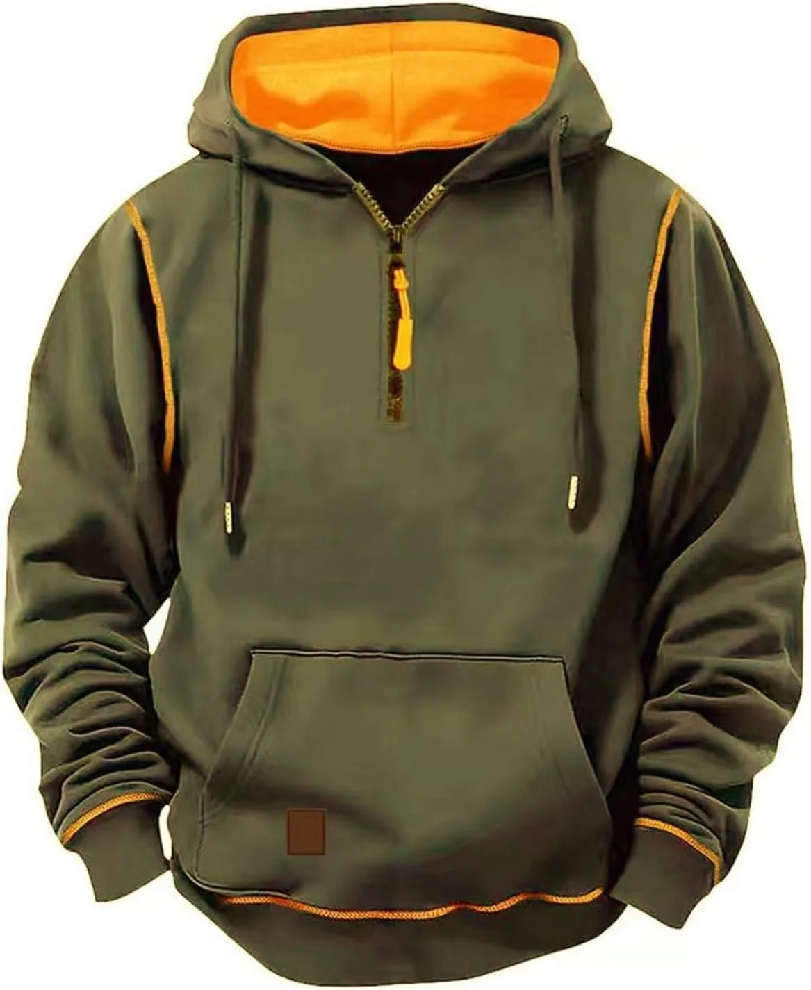 

Толстовка с капюшоном для мужчин 2026 1/4 Zip Up с длинным рукавом Plus Size с карманами