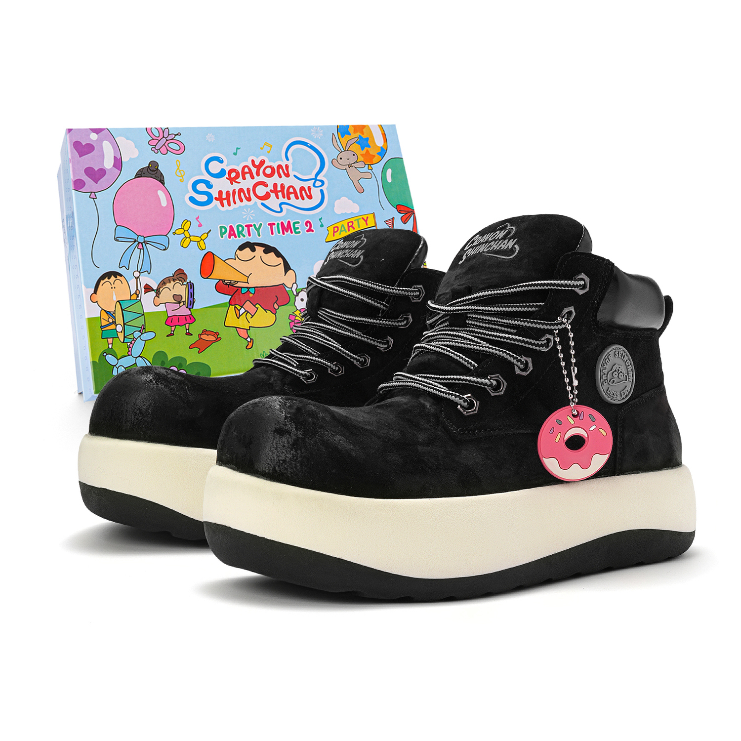 

Crayon Shinchan Чёрные унисекс короткие ботинки Martin, цвет Black
