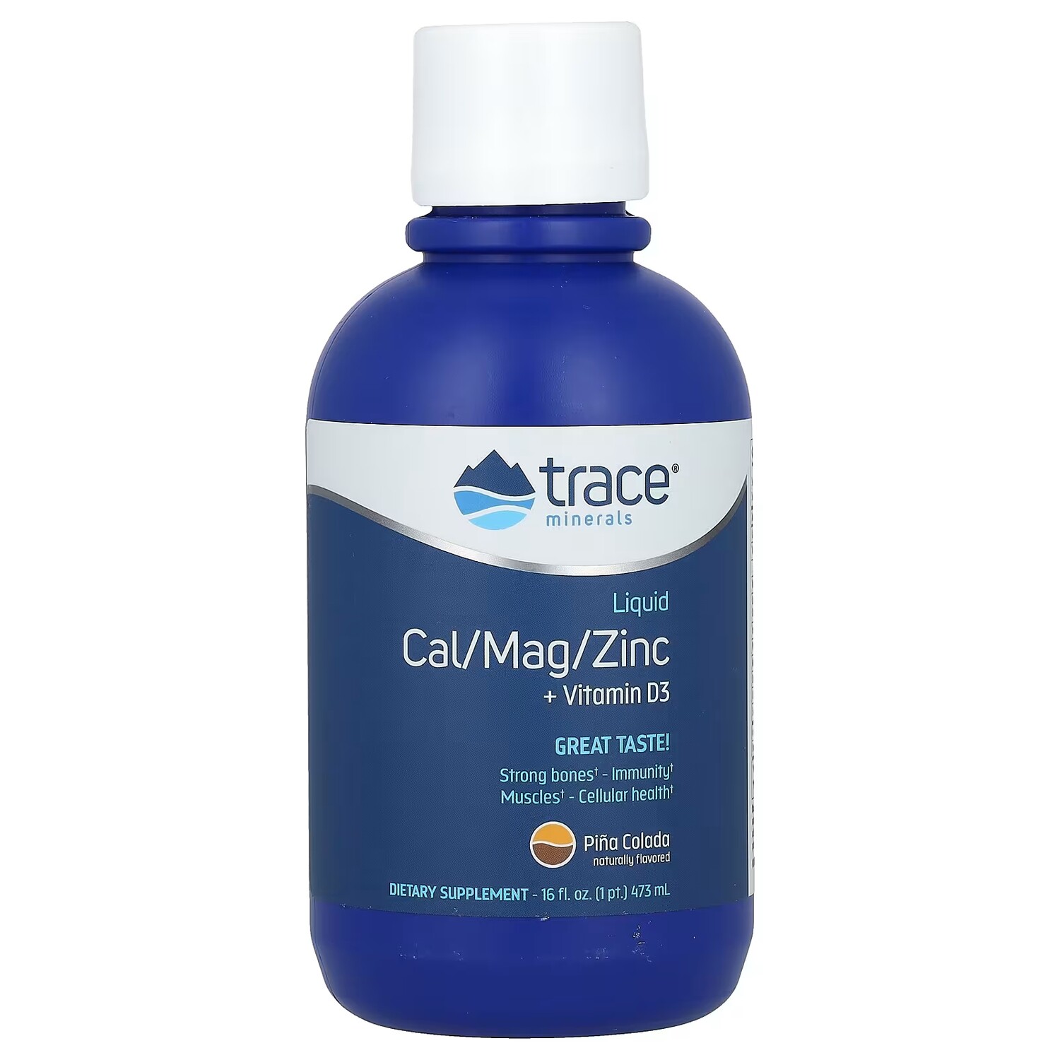 

Жидкий кал/магний/цинк + витамин D3 Пина Колада, 16 жидких унций (473 мл) Trace Minerals ®