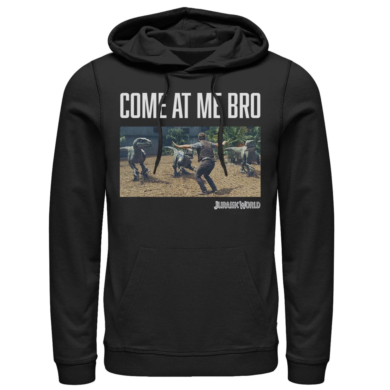 

Мужская толстовка с капюшоном Come At Me Bro Movie Still, Black Jurassic World, черный