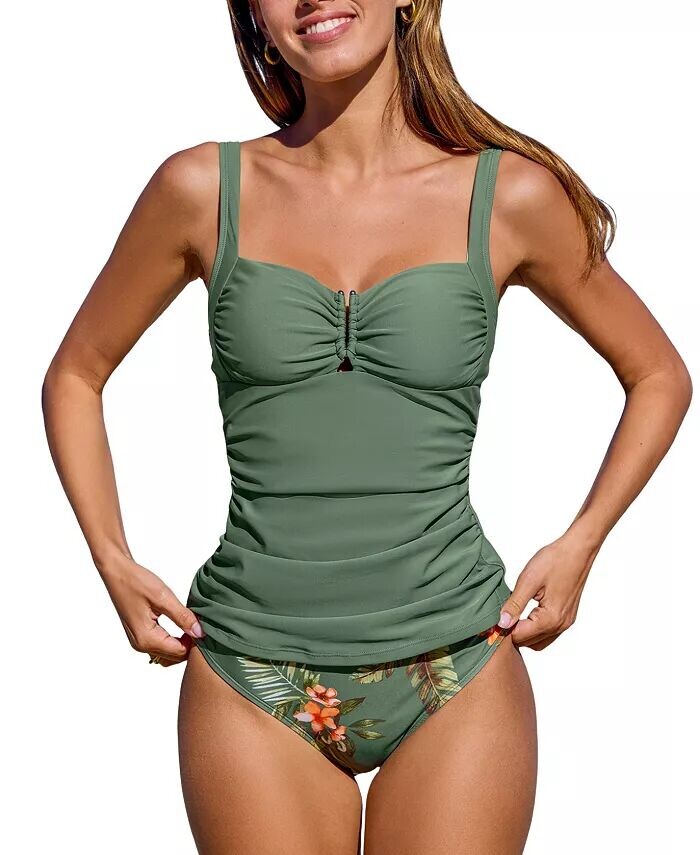 

Женский купальник танкини Tropical Haven CUPSHE, зеленый