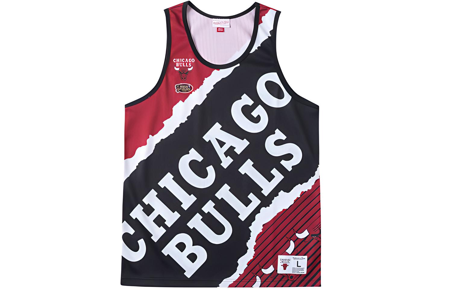 

Mitchell Ness Баскетбольная майка Mitchell & Ness, мужская, черно-красная, многоцветная