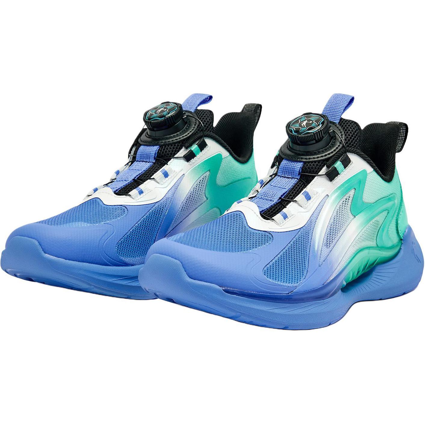 QIAODAN Низкие детские беговые кроссовки Blue Green с противоскользящей и устойчивой к истиранию подошвой — фото 3