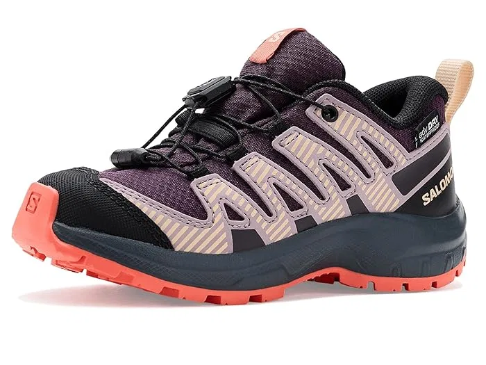 Кроссовки для трейла Xa Pro V8 Waterproof Salomon Kids, Plum Kitten/Turbulence/Fusion Coral