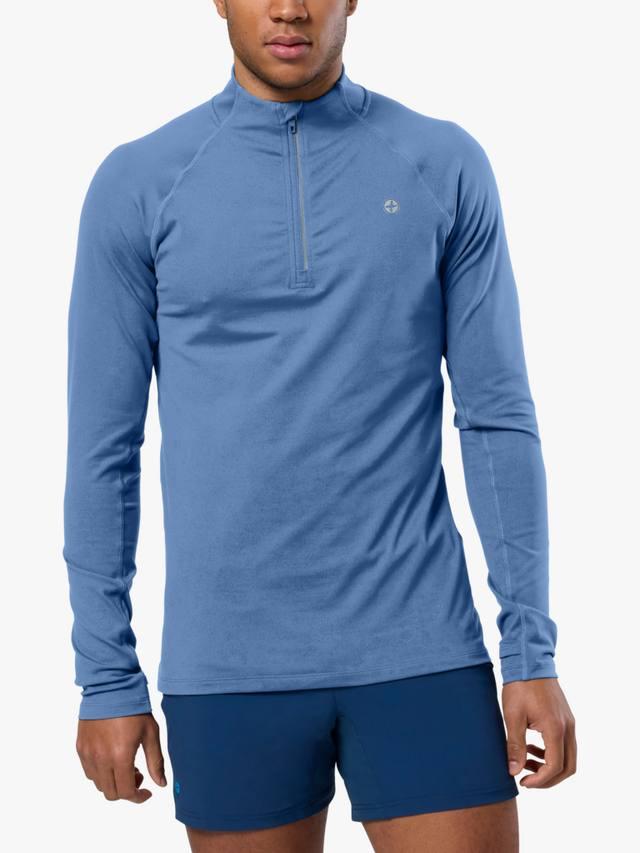 

Relentless Slim Fit 1/4 Quarter Zip Midlayer Top Gym+Coffee, Oasis Blue