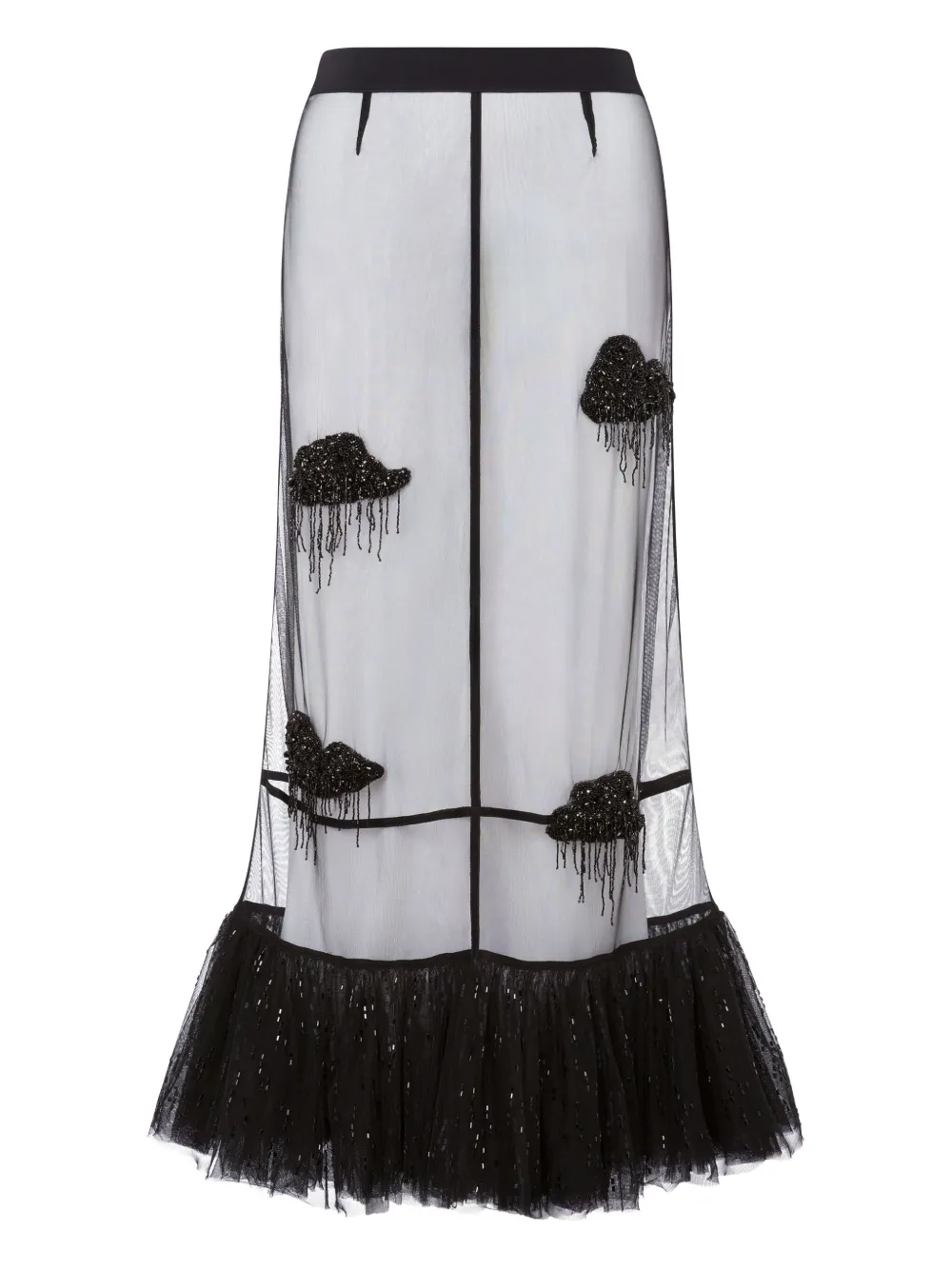 

Декорированная юбка с оборками Moschino, черный