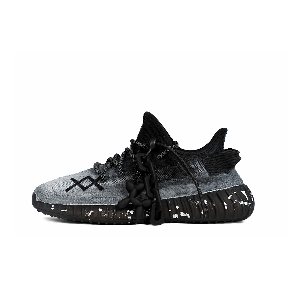 Кроссовки adidas originals Yeezy Boost 350 V2 Lifestyle Shoes Unisex Low-top Black&White, светло-серый