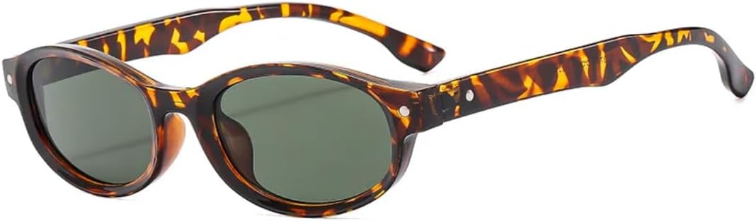 

Винтажные овальные солнцезащитные очки для женщин, модные солнцезащитные очки с защитой от УФ-излучения UV400, трендовые мужские солнцезащитные очки с заклепками SZVVBKK, Leopard