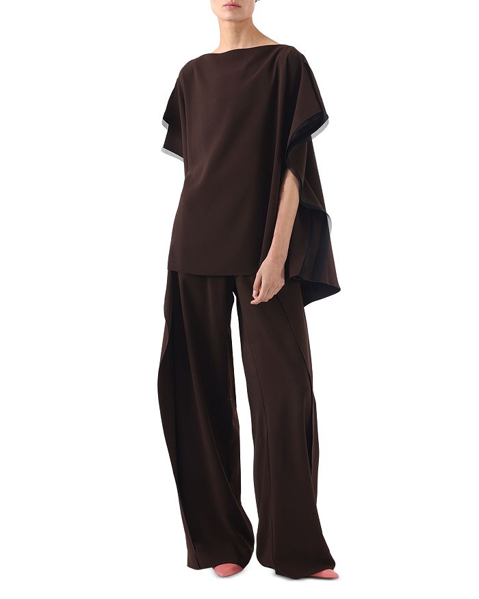 

Креповые брюки средней посадки Jason Wu Collection, коричневый