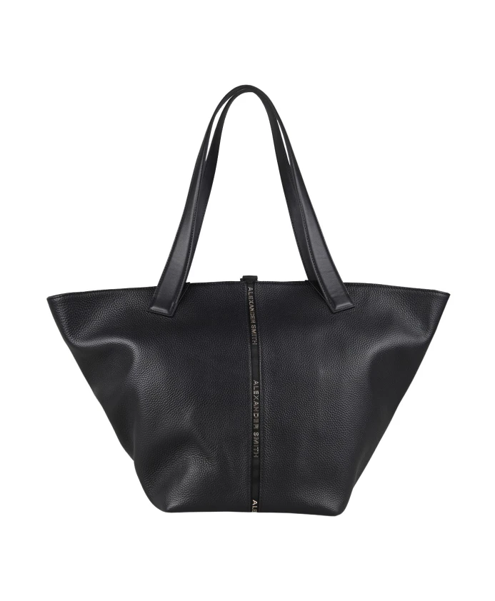 

Большая сумка Lauren с плечевым ремнем из черной зернистой кожи. Alexander Smith, черный