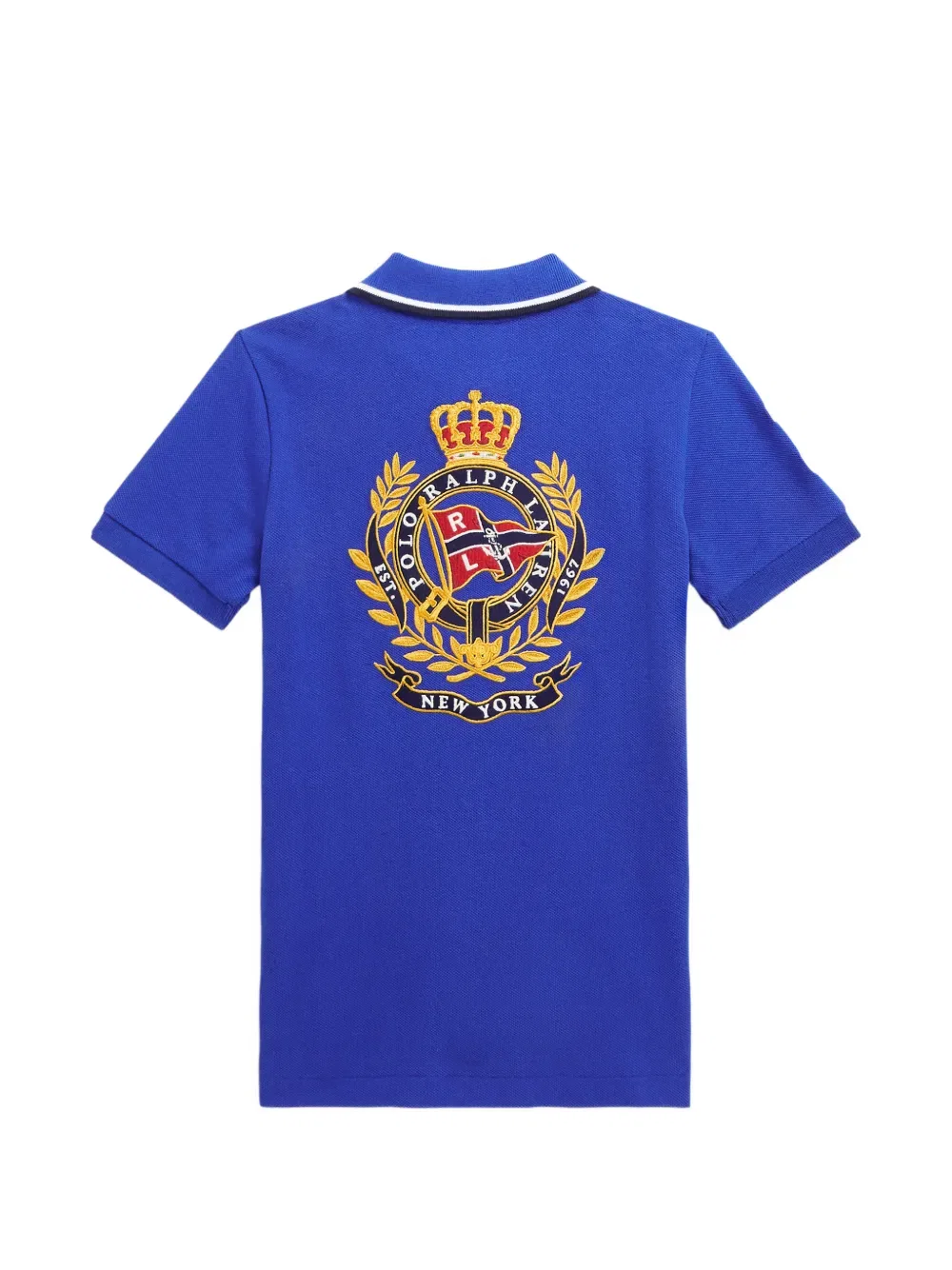 Поло с вышитым гербом Polo Ralph Lauren Kids, синий — фото 2