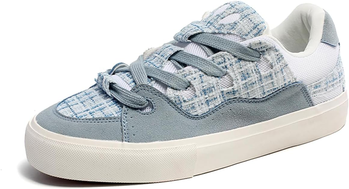 

Мужские повседневные кроссовки на шнуровке, удобные массивные низкие кеды для ходьбы, ретро скейтбордические кроссовки для женщин и мужчин Zhoupulp, светло-голубой