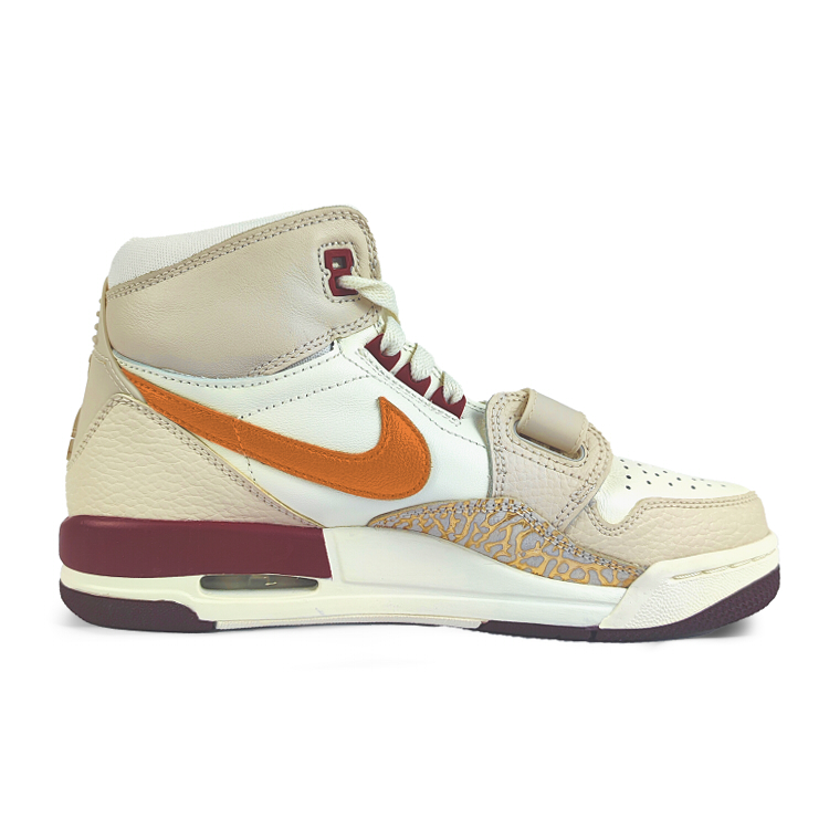 Jordan Legacy 312 нескользящие износостойкие высокие детские баскетбольные кроссовки ecru для подростков — фото 3