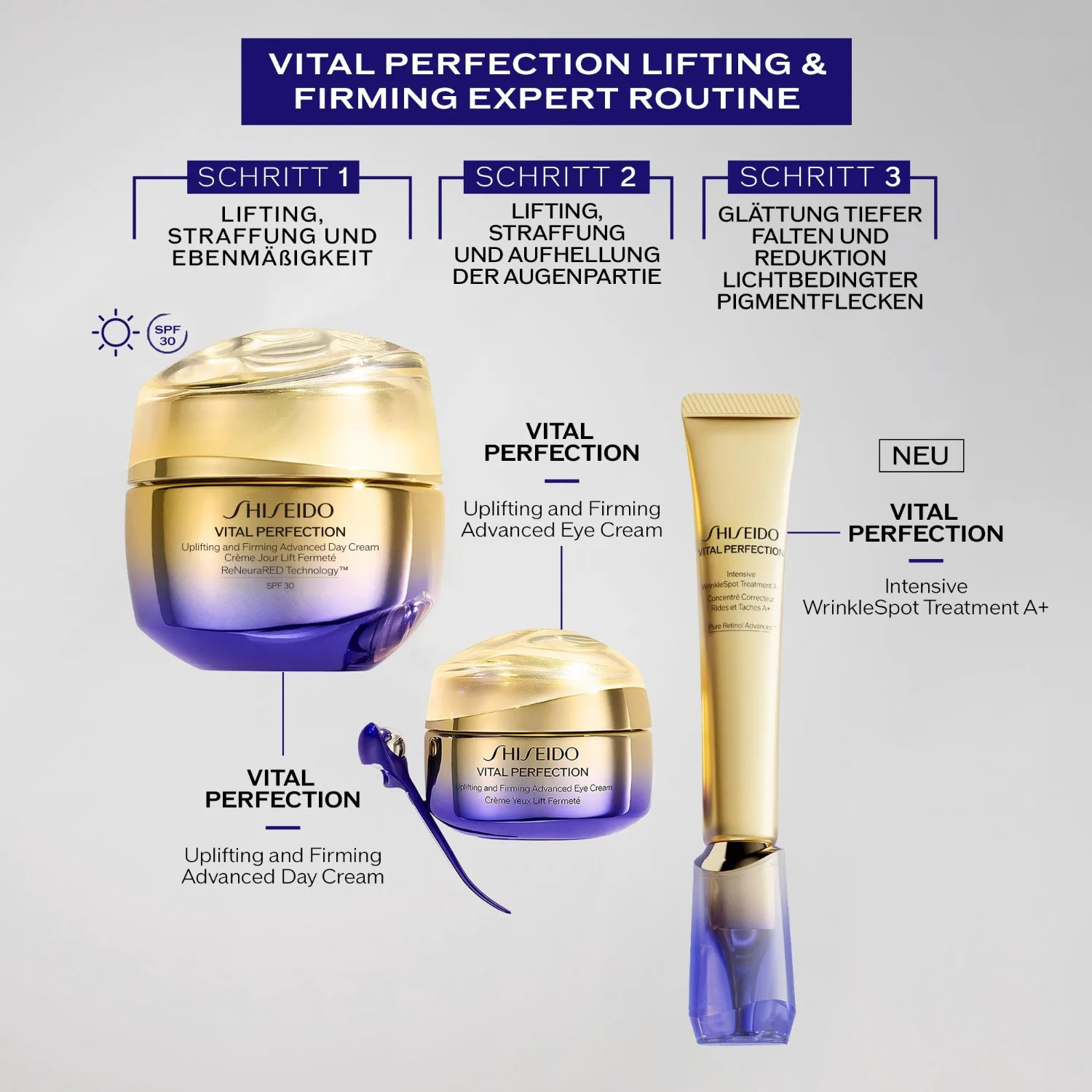 Антивозрастная сыворотка Vital Perfection Intensive для лечения морщин и пигментных пятен A+ Shiseido, 20 мл — фото 3