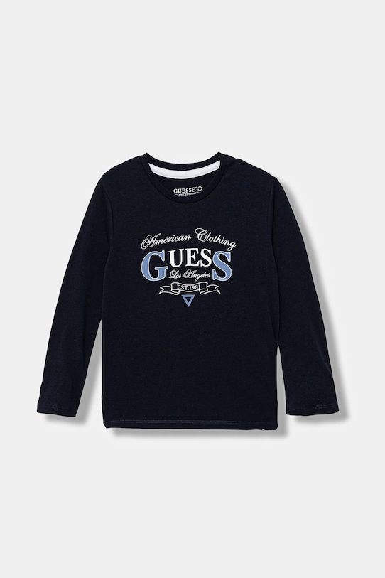 

Детская хлопковая водолазка Guess, темно-синий