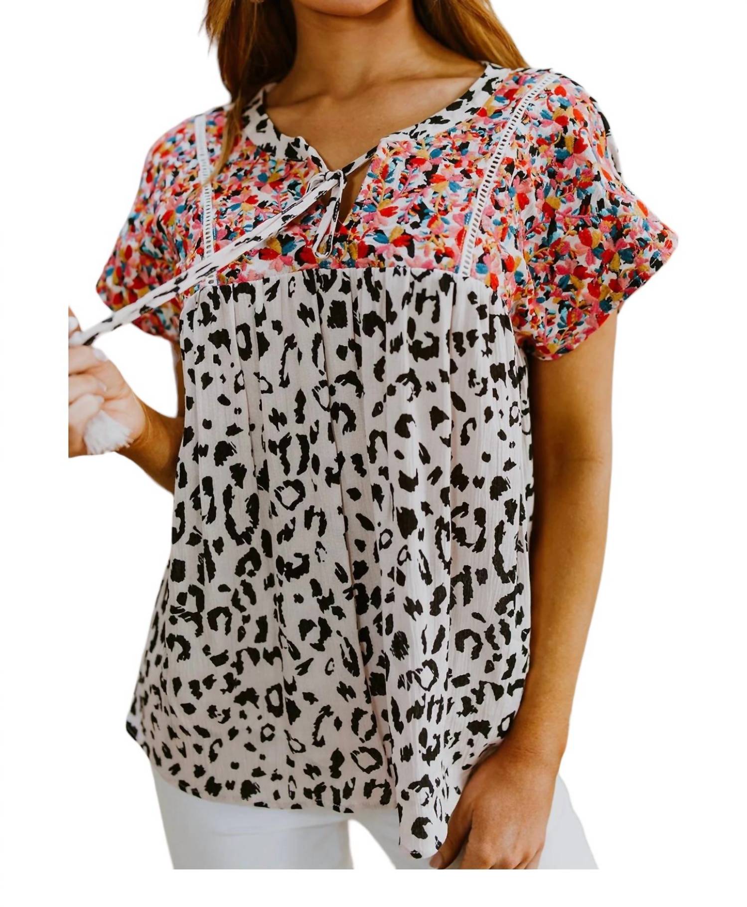 

Bohemian Dreams Леопардовый топ белого цвета ANDREE BY UNIT