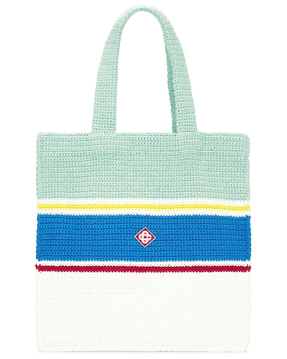 

Большая сумка крючком Casablanca, цвет White & Blue Multi