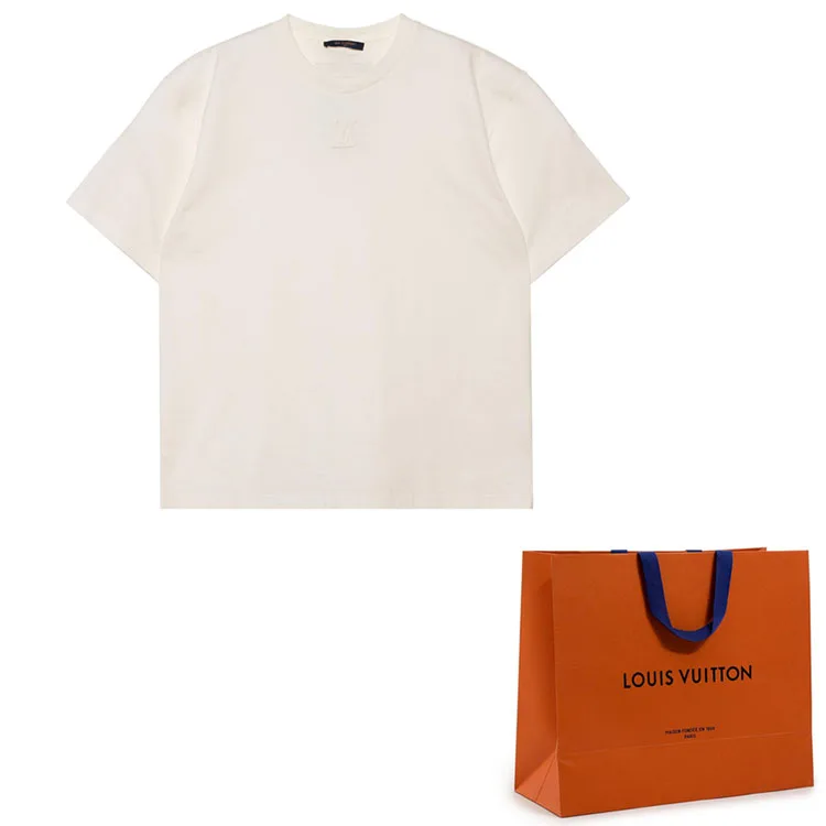 Футболка Lv 1AHUTY Embossed Lv LOUIS VUITTON, белый-shopping bag included