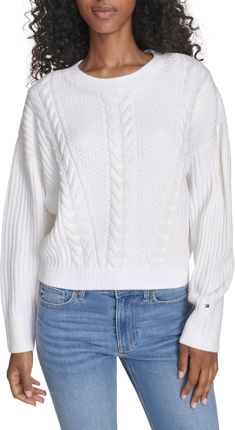 

Женский однотонный свитер Bobbi с круглым вырезом Tommy Hilfiger, Ivory