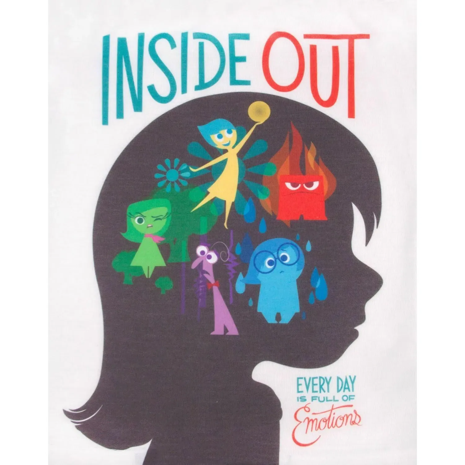 Детская футболка с принтом Inside Out, Disney, белый — фото 2
