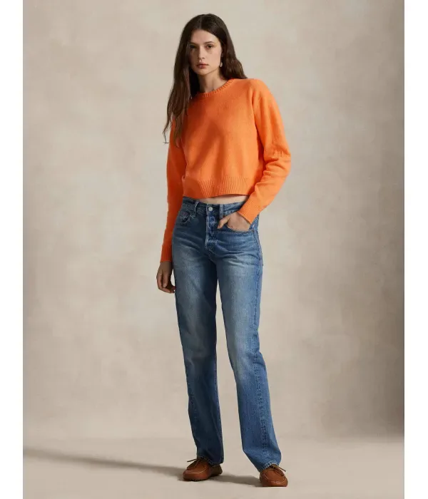 Шерстяной свитер relaxed fit Polo Ralph Lauren, оранжевый — фото 2