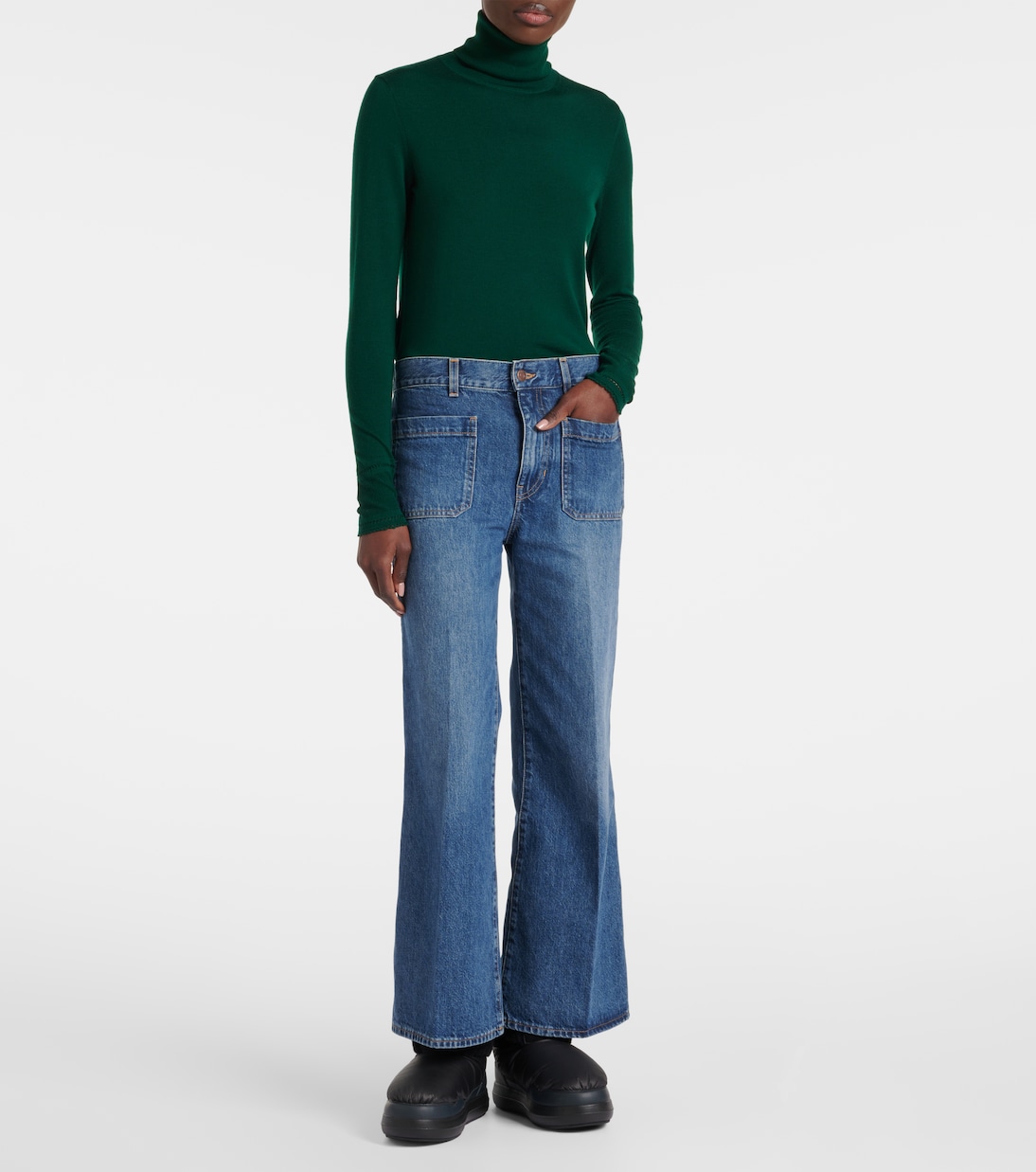 Ботильоны Polar с отделкой из искусственной овчины Chloé, черный — фото 3