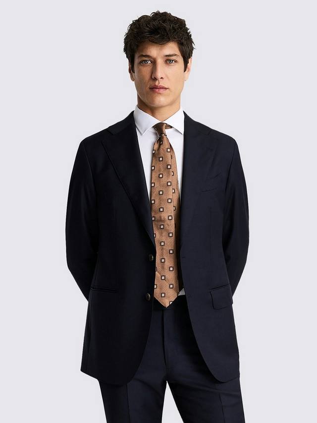 

Итальянский приталенный пиджак из твила Moss, Blue