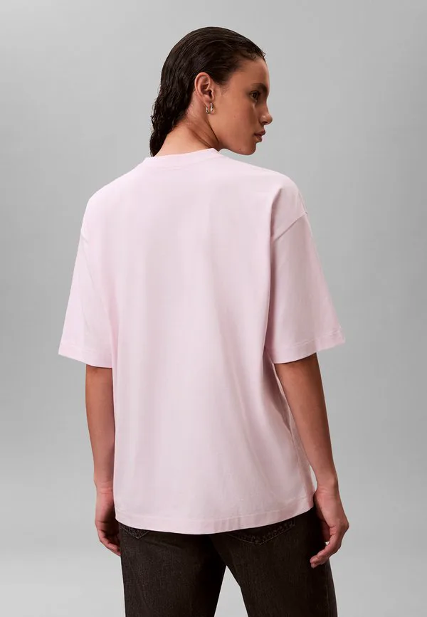 Футболка с принтом в виде пайеток и логотипа Calvin Klein, Pearly Pink — фото 3