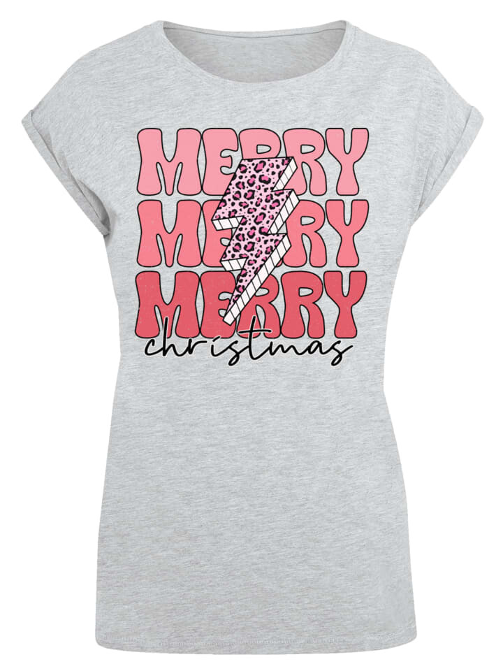 

Футболка F4NT4STIC T-Shirt Merry Weihnachten Print Leo Print, пятнистый серый