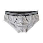 

Белое нижнее белье Brando Slip из хлопка с логотипом Dolce & Gabbana