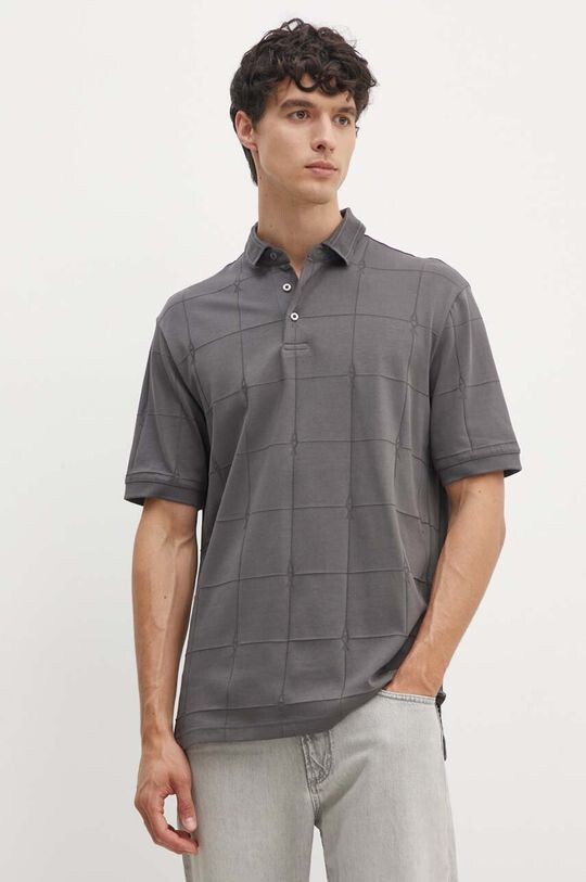 

Хлопковое поло Armani Exchange, серый