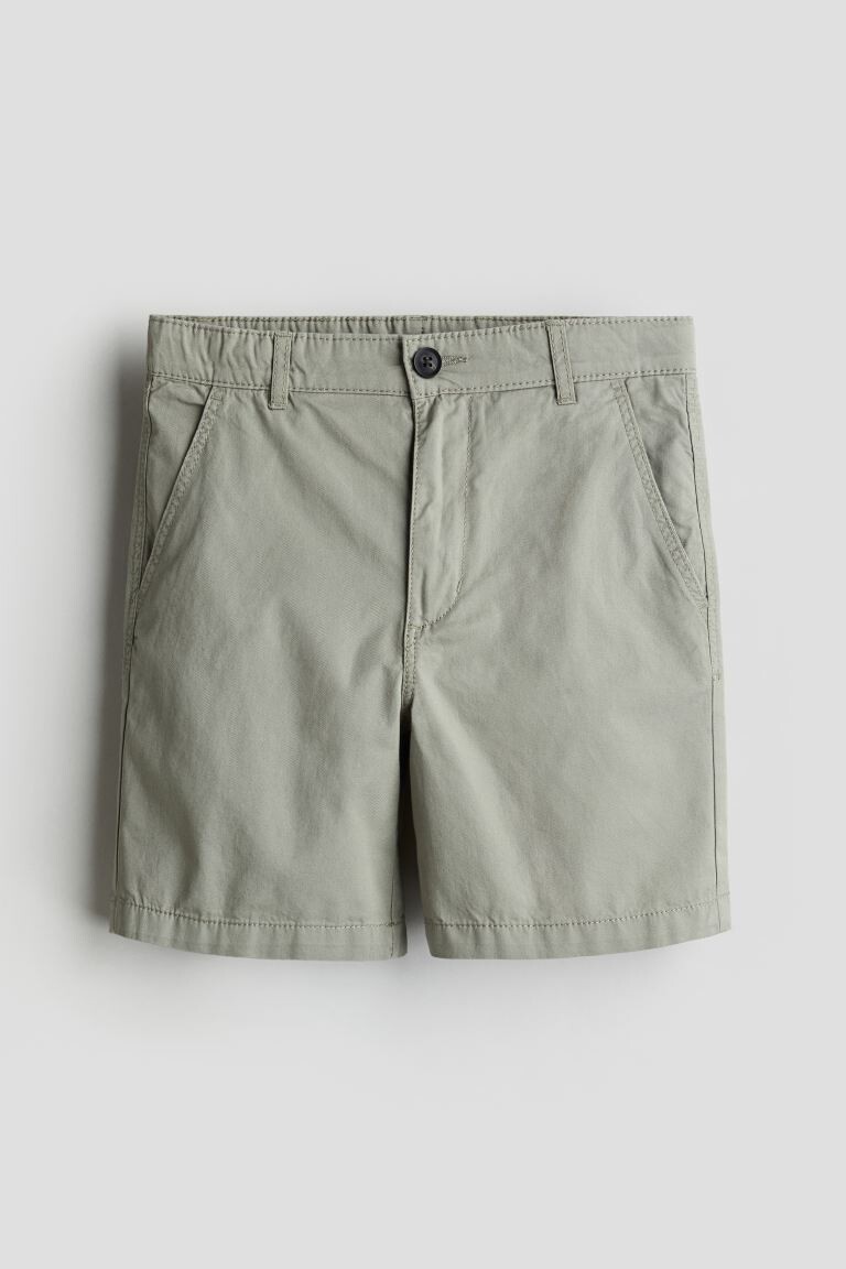 

Хлопковые шорты-чиносы H&M, зеленый