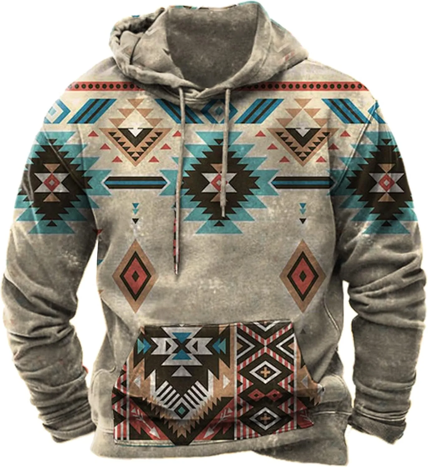 

Толстовка с капюшоном Big And Tall в этническом принте Aztec Muscularfit