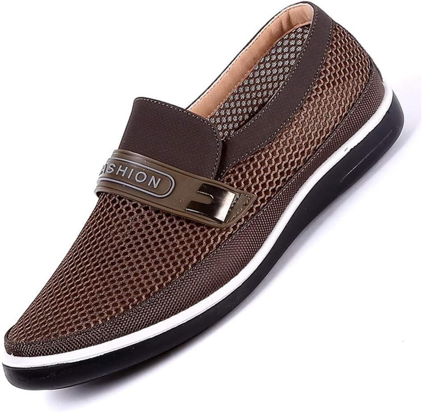 

Мужские повседневные сетчатые лоферы летние, дышащие, легкие, удобные для ходьбы и вождения на улице Generic, Coffee