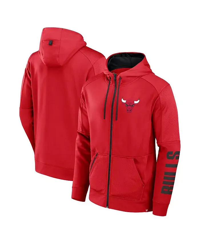 

Мужская красная худи с молнией Chicago Bulls Baller Defender Performance Fanatics