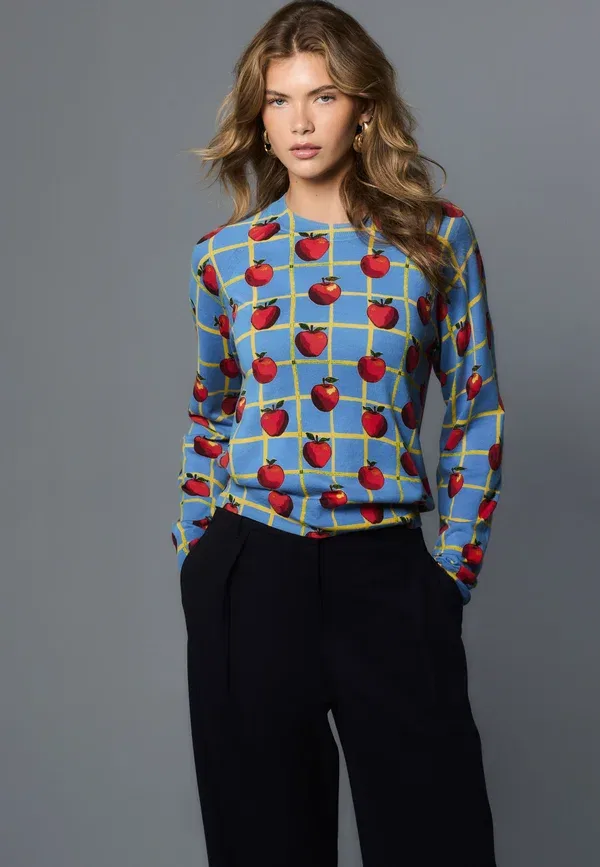 Джемпер Next Tall fit soft touch crew neck, синий в клетку — фото 3
