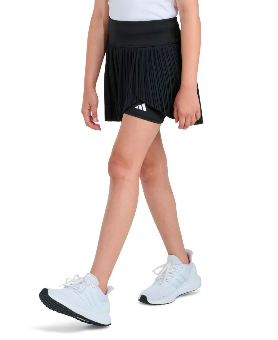 Шорты-юбка из плетеной ткани с плиссировкой для девочек 8-14 лет Adidas, черный — фото 2
