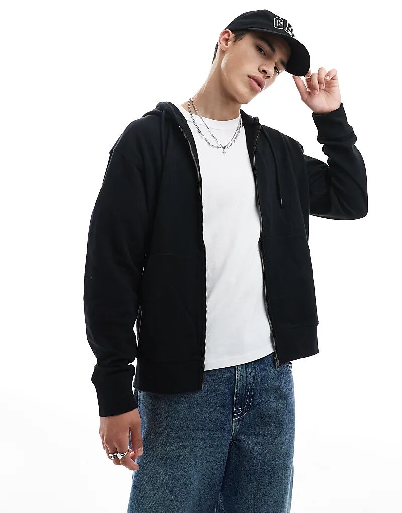 

Толстовка Jack & Jones большого размера черного цвета
