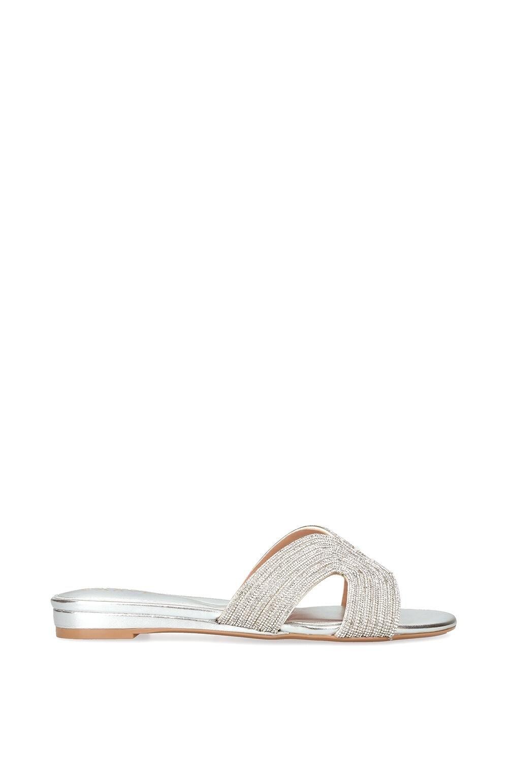 Туфли Gala Mule Jewel на плоской подошве Carvela, серебро