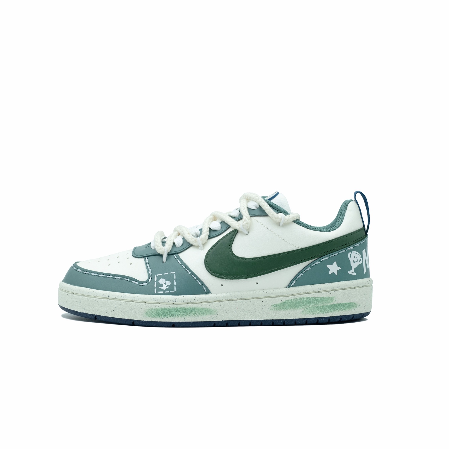 

Court Borough Oasis Wanderer Slip Resistant Abrasion Resistant Low top детские скейтбординг кроссовки Ocean Green Nike, Ocean зеленый