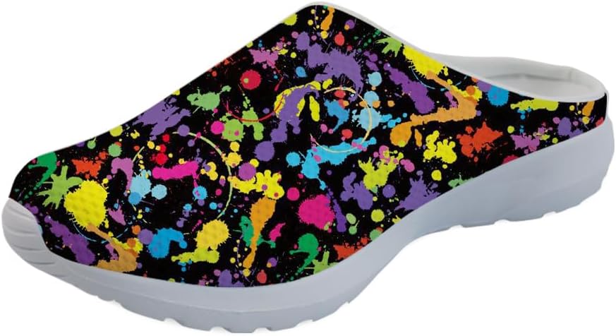 

Кроссовки Forchrinse Red Galaxy Space Mule для женщин и мужчин, с сеткой, легкие, без застежки, для ходьбы, Splatter Tie Dye