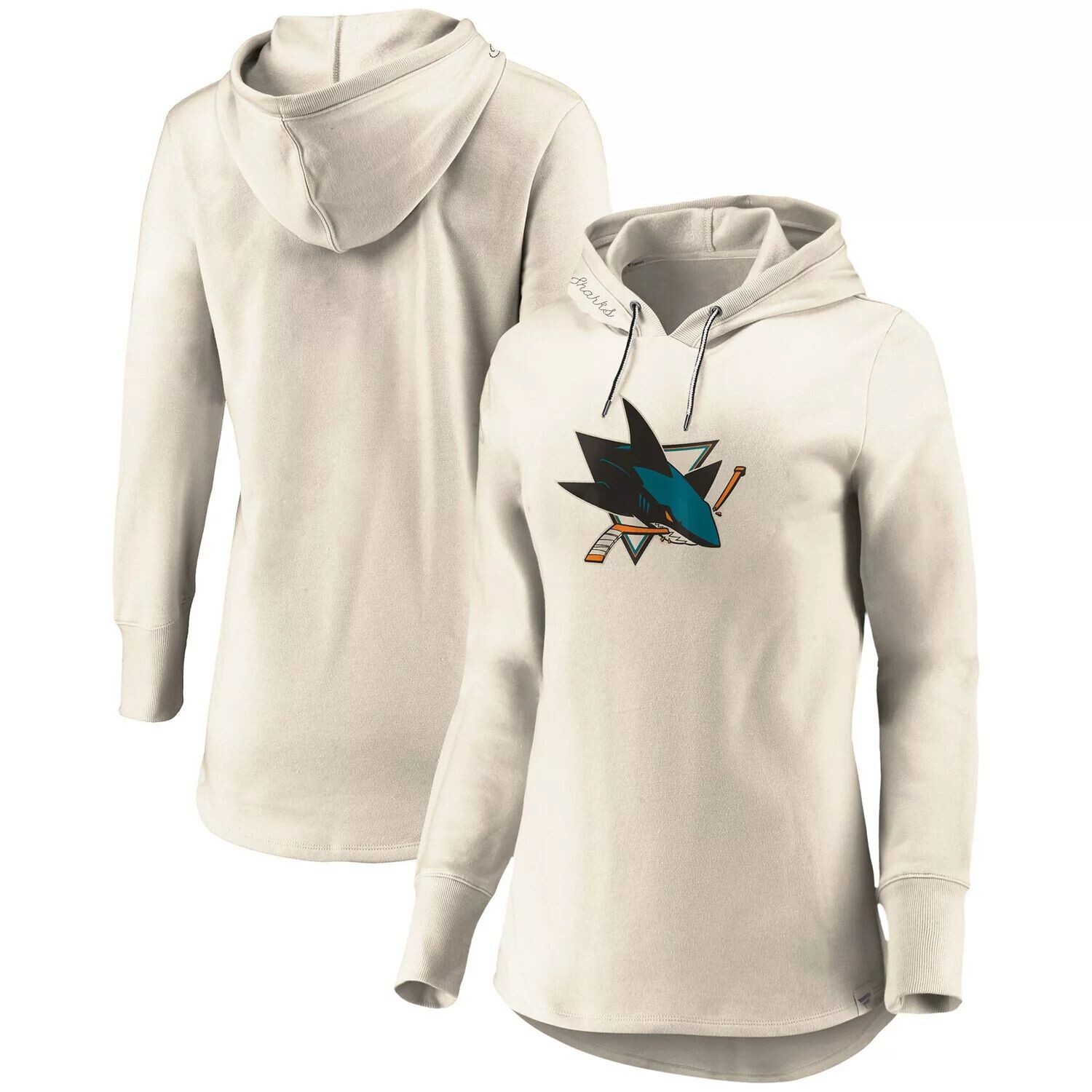 

Женский фирменный флисовый пуловер с капюшоном Fanatics Oatmeal San Jose Sharks True Classics Signature Fanatics