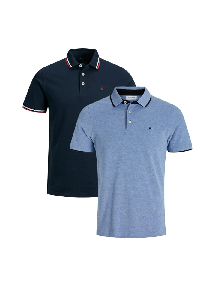 

Футболка поло Jack & Jones, цвет hellblau/dunkelblau