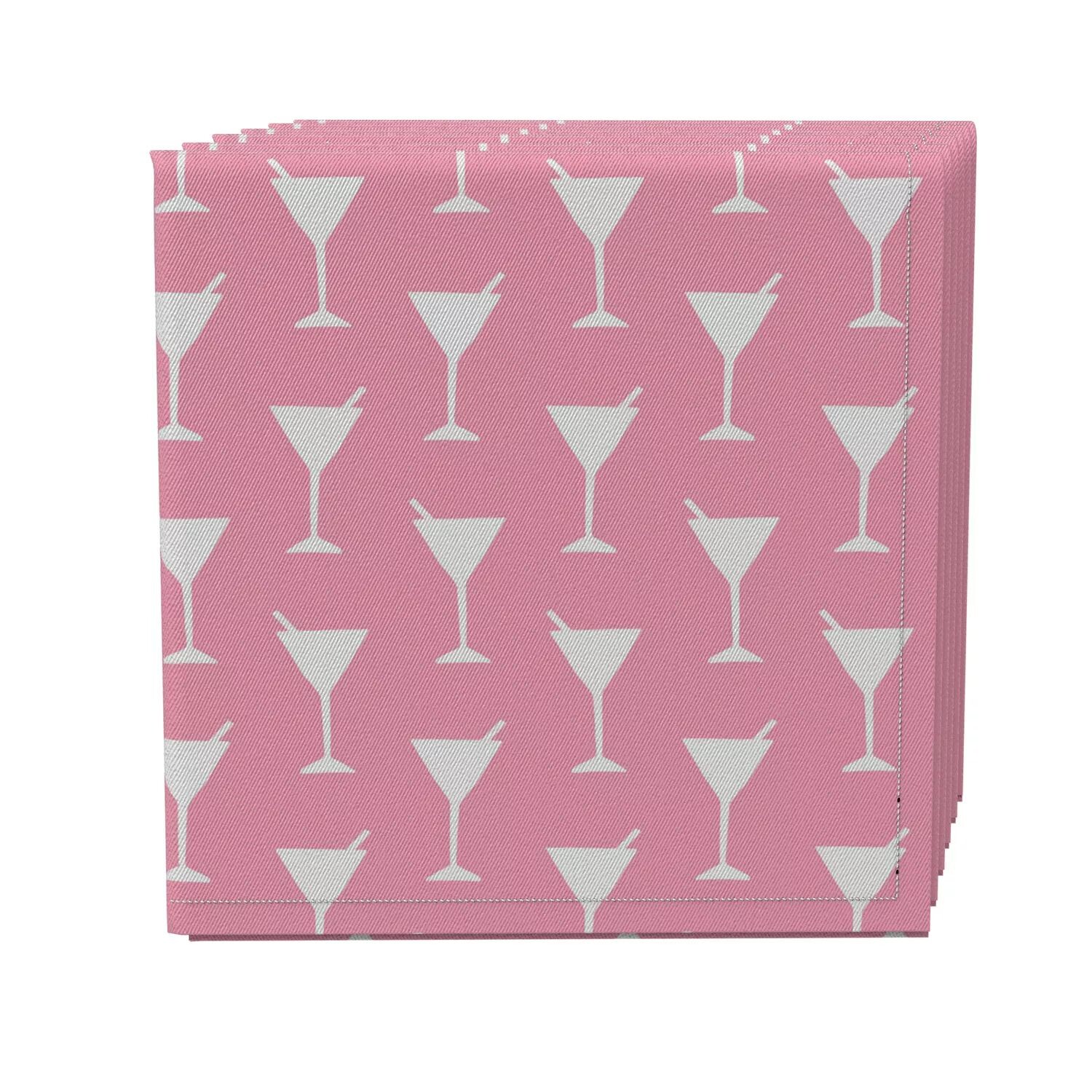 

Набор салфеток из 4 шт., 100 % хлопок, 20x20 дюймов, Simple Martinis Pink