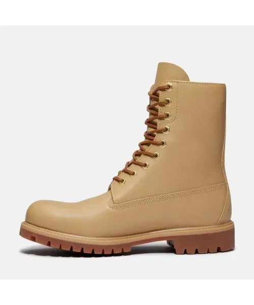 Ботинки водонепроницаемые Timberland Premium 8-Inch Waterproof, кожа, светло-бежевый — фото 3