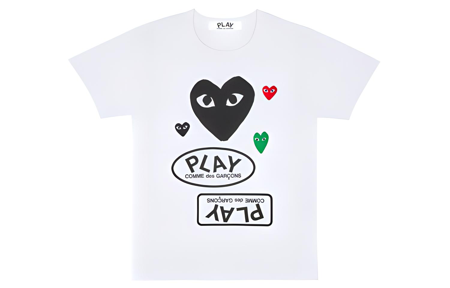 

Comme Des Garçons Play Футболка с мультилоготипом 'Белая' CDG Play